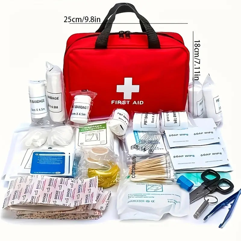 184 Pieces Portable Emergency First Aid Kit For Home And Outdoor