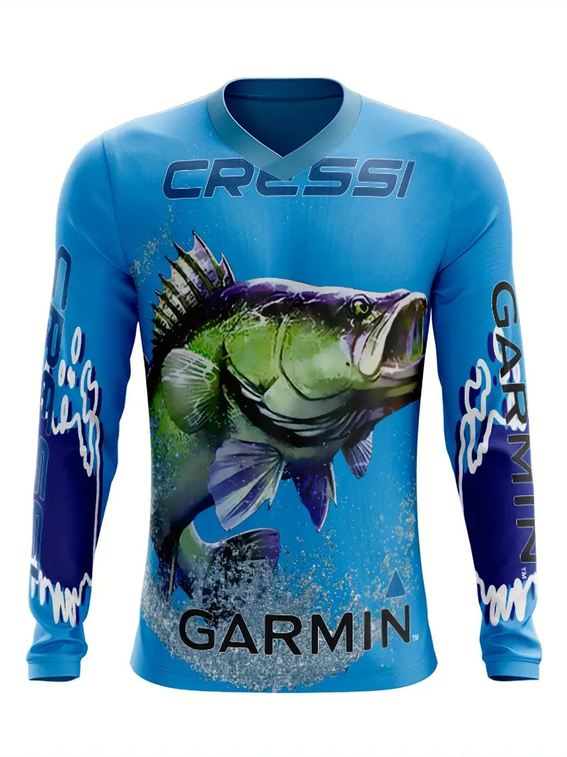 Long Sleeve Fishing Shirt - Printed Design
