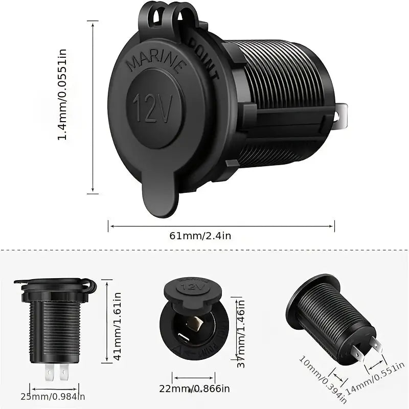 Flush mount 12v cigarette socket