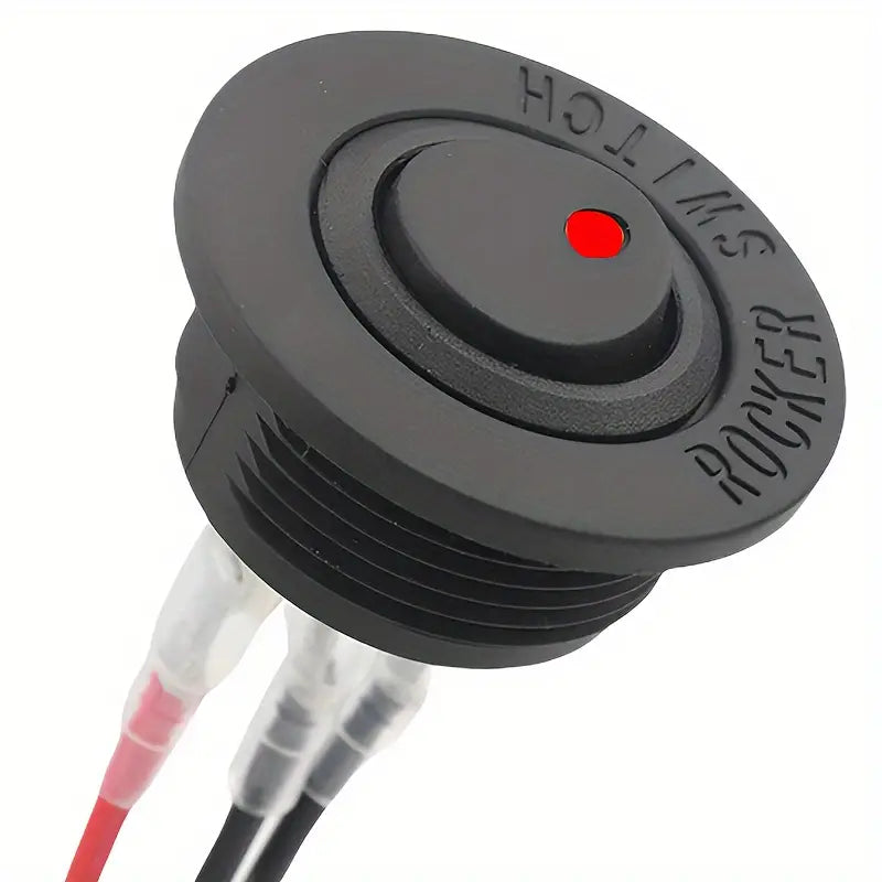 Round flush mount rocker switch w/ red LED