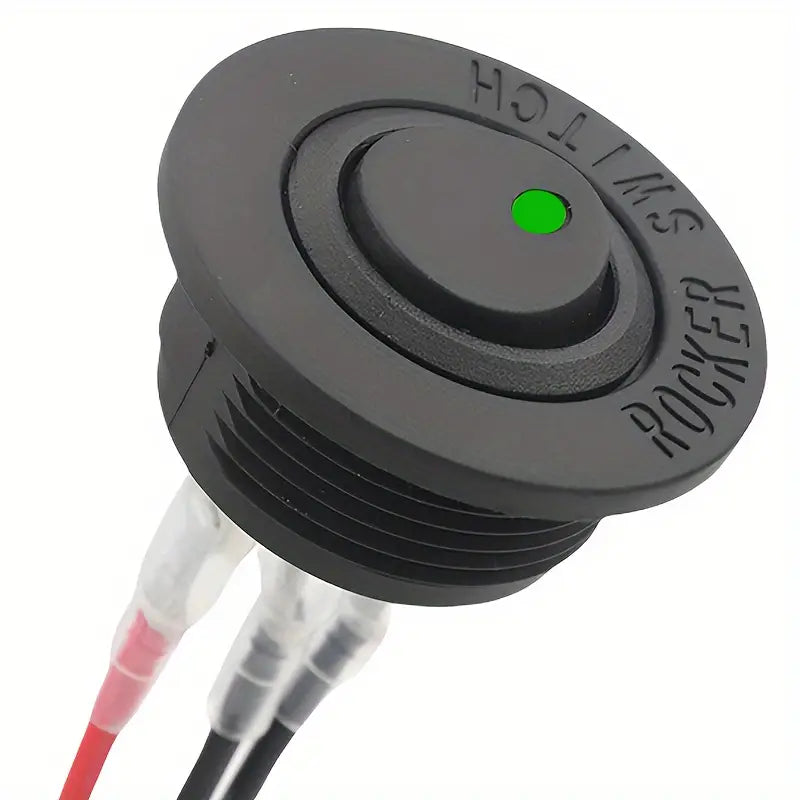 Round flush mount rocker switch w/ green LED