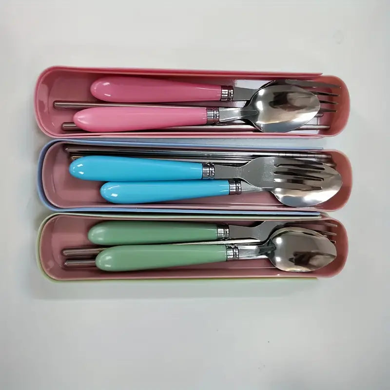 Travel Cutlery Set With Storage Box