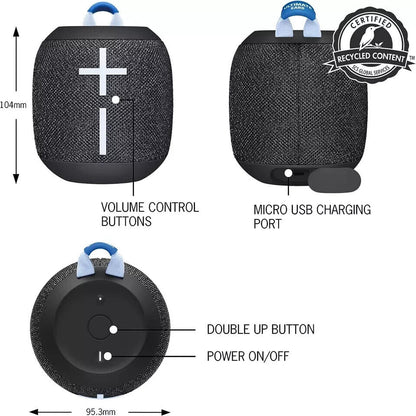 ULTIMATE EARS WONDERBOOM 3, Small Portable Wireless Bluetooth Speaker, Black