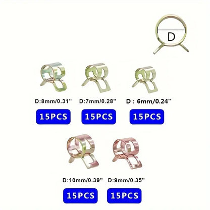 Spring Hose Clamps - 75 Piece