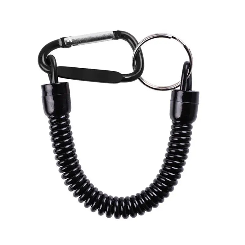 Tether with Carabiner clip and split ring