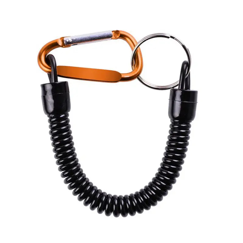 Tether with Carabiner clip and split ring