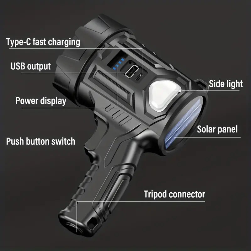 USB rechargeable spotlight with colour filters