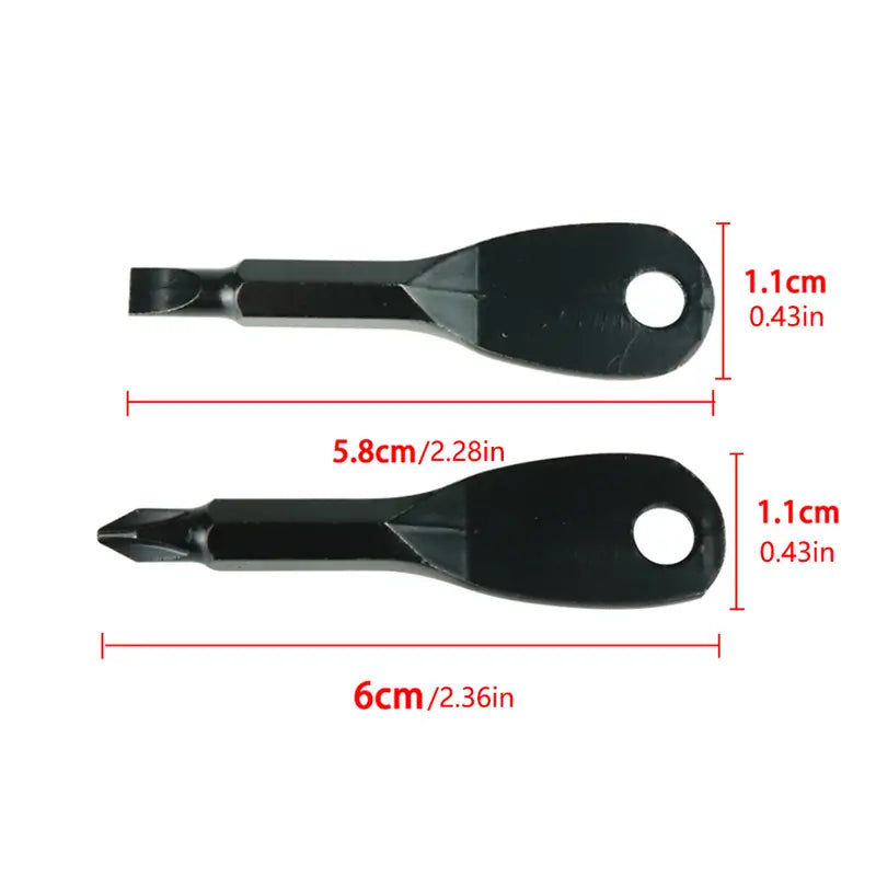 Portable Phillips & Slotted Screwdriver Key Ring Set