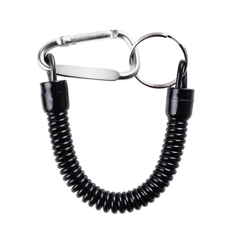 Tether with Carabiner clip and split ring