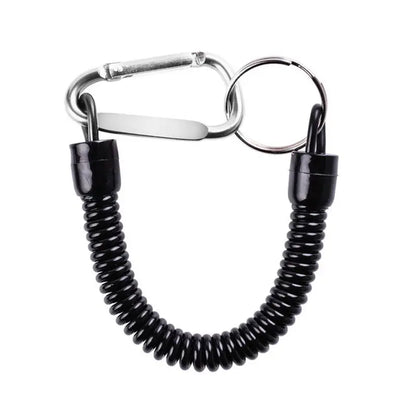 Tether with Carabiner clip and split ring