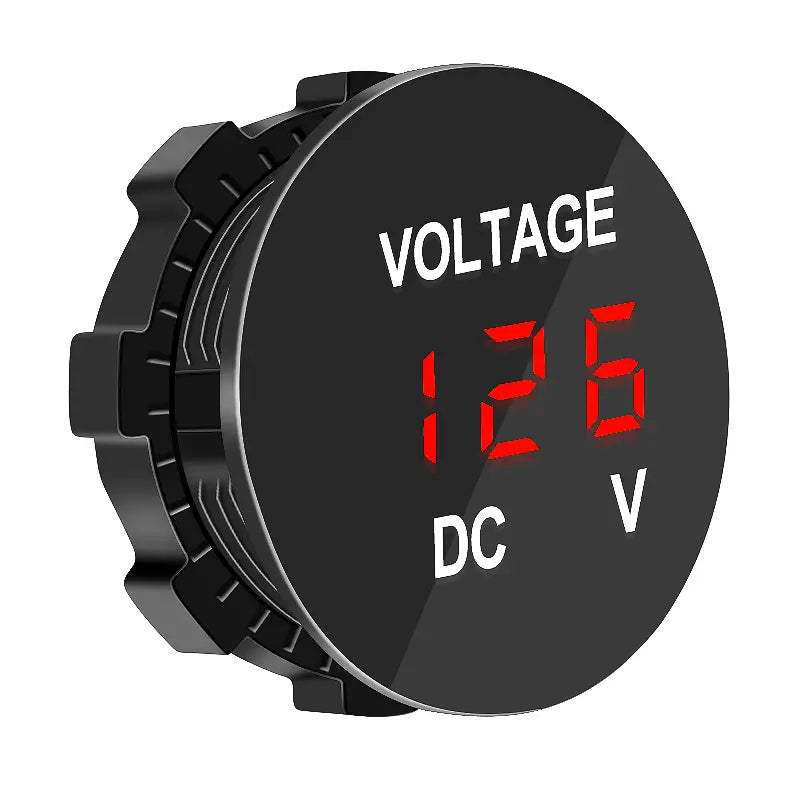 12V Voltmeter Panel Mount