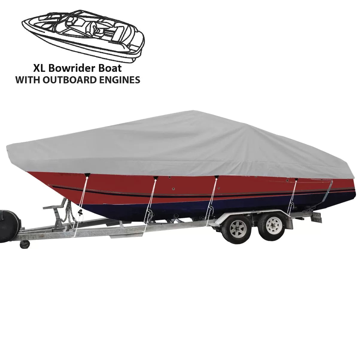 XL Bowrider Boat Cover - Outboard Motor